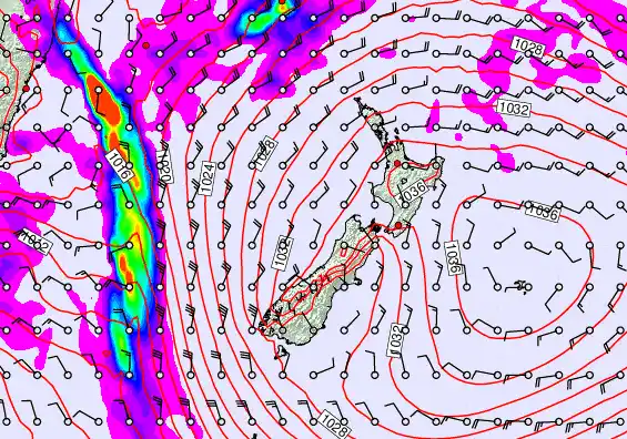 New Zealand forecast chart for Monday, May 4th, 2026 at 12:00 PM
