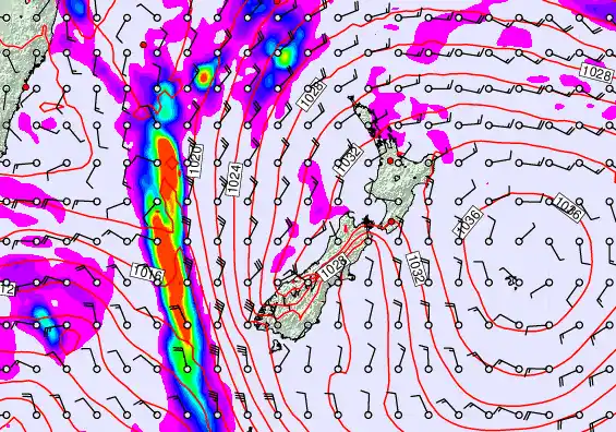 New Zealand forecast chart for Tuesday, May 5th, 2026 at 12:00 AM