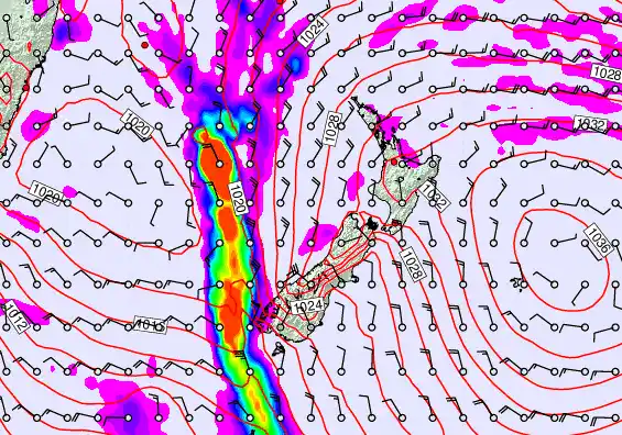 New Zealand forecast chart for Tuesday, May 5th, 2026 at 12:00 PM