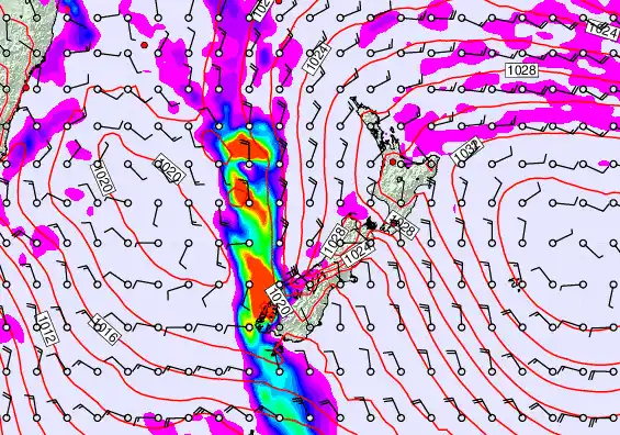 New Zealand forecast chart for Tuesday, May 5th, 2026 at 6:00 PM