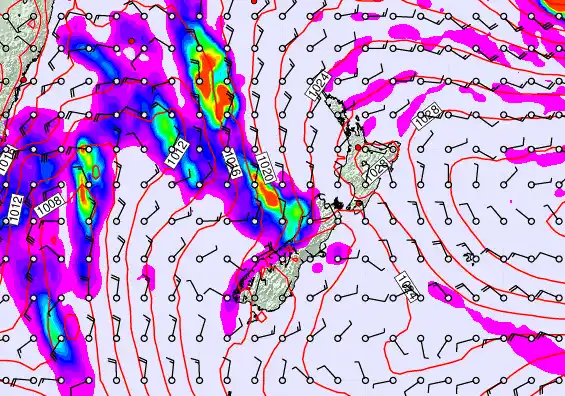 New Zealand forecast chart for Wednesday, May 6th, 2026 at 6:00 PM
