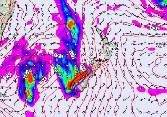 New Zealand forecast chart for Thursday, May 7th, 2026 at 6:00 AM
