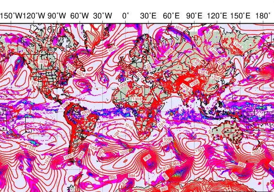 World forecast chart for Wednesday, April 29th, 2026 at 6:00 PM