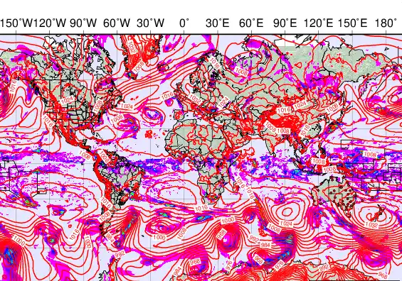 World forecast chart for Thursday, April 30th, 2026 at 6:00 AM