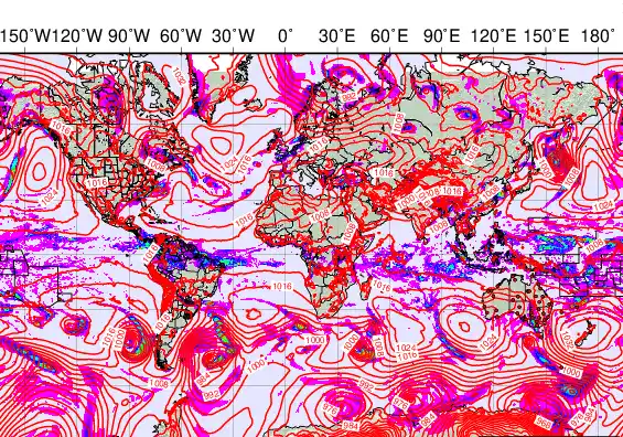 World forecast chart for Saturday, May 2nd, 2026 at 6:00 PM