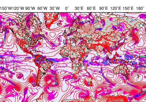 World forecast chart for Sunday, May 3rd, 2026 at 6:00 AM
