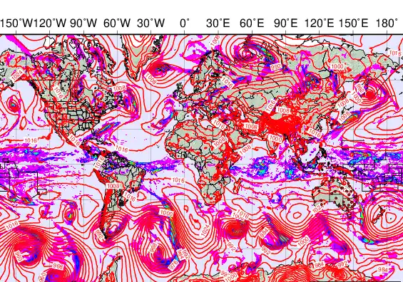 World forecast chart for Monday, May 4th, 2026 at 12:00 PM