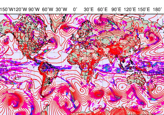 World forecast chart for Monday, May 4th, 2026 at 6:00 PM