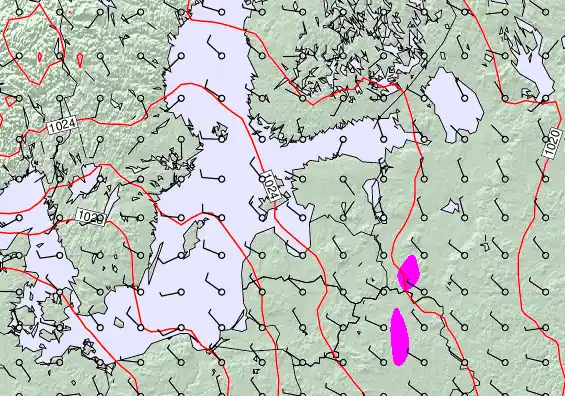 Estonia forecast chart for Friday, May 1st, 2026 at 12:00 AM