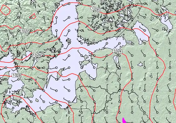 Estonia forecast chart for Friday, May 1st, 2026 at 6:00 AM