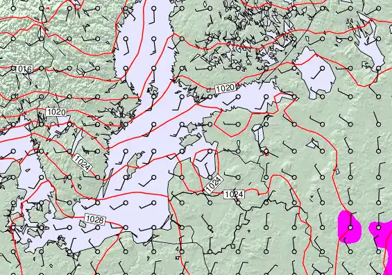 Estonia forecast chart for Friday, May 1st, 2026 at 12:00 PM