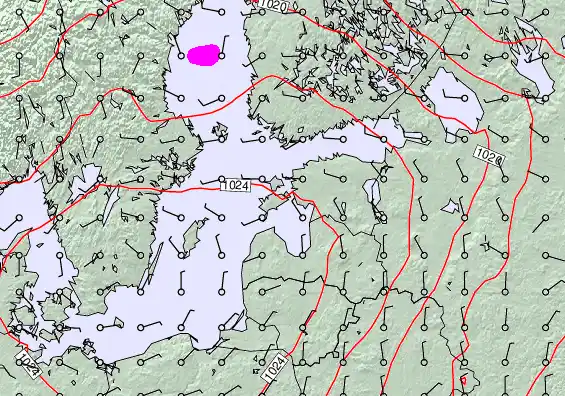 Estonia forecast chart for Thursday, May 7th, 2026 at 6:00 AM
