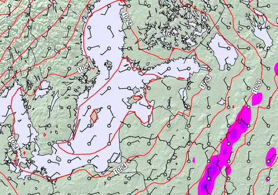 Estonia forecast chart for Thursday, May 7th, 2026 at 12:00 PM