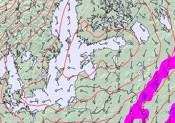 Estonia forecast chart for Thursday, May 7th, 2026 at 6:00 PM