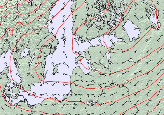 Estonia forecast chart for Friday, May 8th, 2026 at 6:00 AM