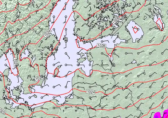 Estonia forecast chart for Friday, May 8th, 2026 at 12:00 PM