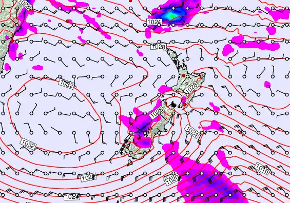 New Zealand forecast chart for Wednesday, April 29th, 2026 at 12:00 PM