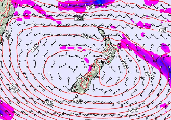 New Zealand forecast chart for Thursday, April 30th, 2026 at 6:00 AM