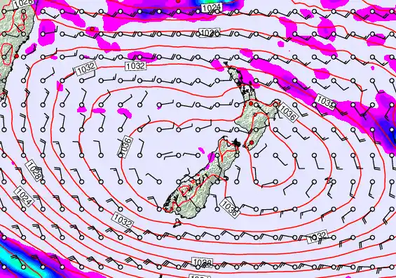 New Zealand forecast chart for Thursday, April 30th, 2026 at 12:00 PM