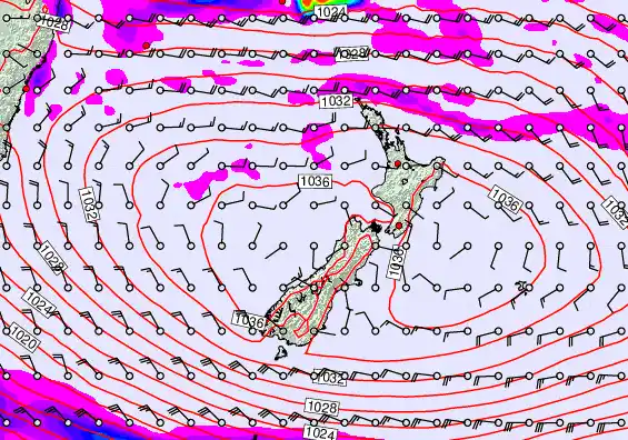 New Zealand forecast chart for Friday, May 1st, 2026 at 12:00 AM