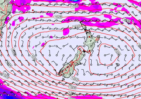 New Zealand forecast chart for Friday, May 1st, 2026 at 6:00 AM