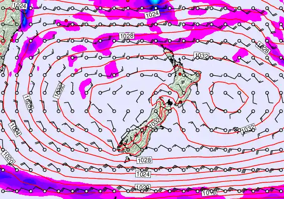 New Zealand forecast chart for Friday, May 1st, 2026 at 6:00 PM