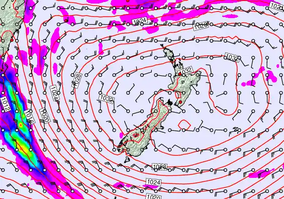 New Zealand forecast chart for Monday, May 4th, 2026 at 12:00 AM