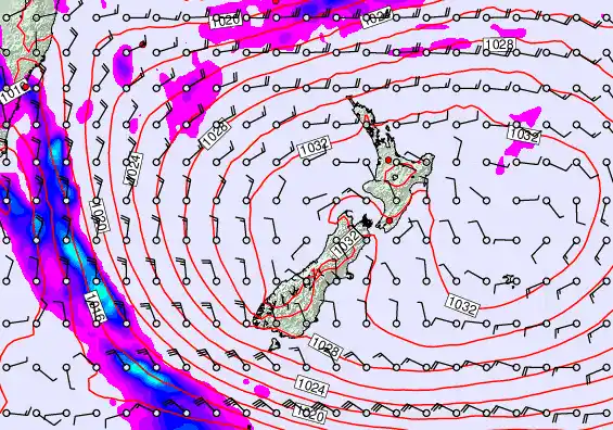 New Zealand forecast chart for Monday, May 4th, 2026 at 12:00 PM