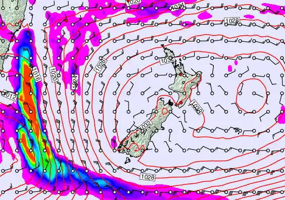 New Zealand forecast chart for Tuesday, May 5th, 2026 at 12:00 AM
