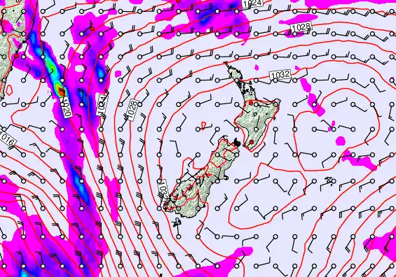 New Zealand forecast chart for Tuesday, May 5th, 2026 at 12:00 PM