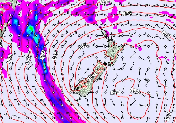 New Zealand forecast chart for Wednesday, May 6th, 2026 at 12:00 AM