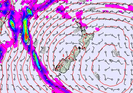 New Zealand forecast chart for Wednesday, May 6th, 2026 at 6:00 AM