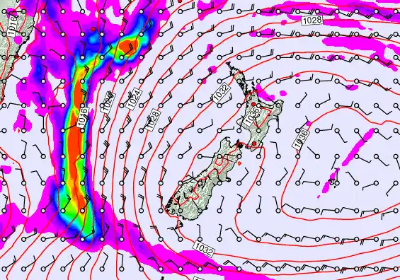New Zealand forecast chart for Wednesday, May 6th, 2026 at 6:00 PM
