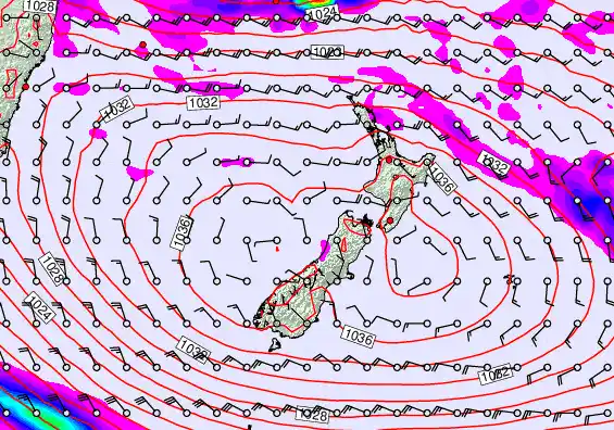 New Zealand forecast chart for Thursday, April 30th, 2026 at 12:00 PM