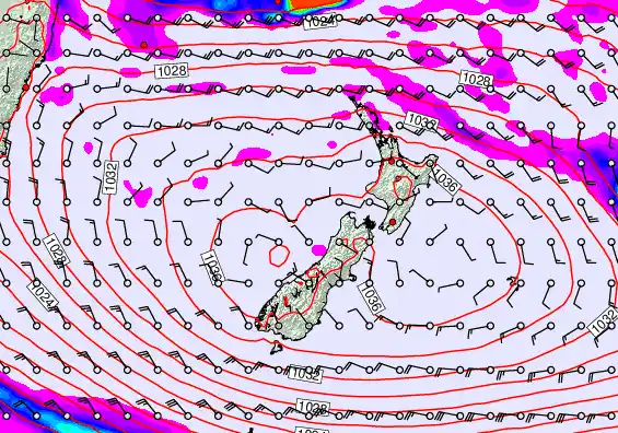 New Zealand forecast chart for Thursday, April 30th, 2026 at 6:00 PM