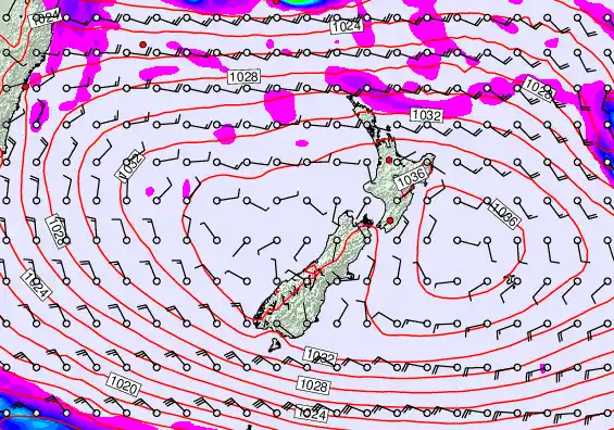 New Zealand forecast chart for Friday, May 1st, 2026 at 6:00 AM