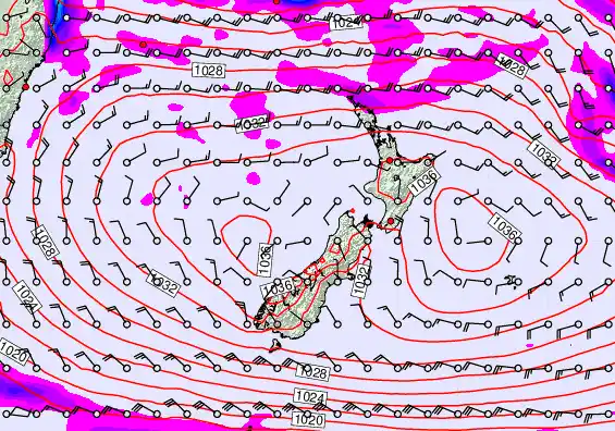New Zealand forecast chart for Friday, May 1st, 2026 at 12:00 PM