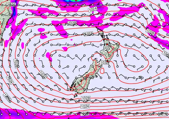 New Zealand forecast chart for Friday, May 1st, 2026 at 6:00 PM