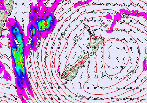 New Zealand forecast chart for Monday, May 4th, 2026 at 12:00 PM