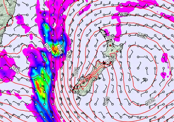 New Zealand forecast chart for Tuesday, May 5th, 2026 at 12:00 AM