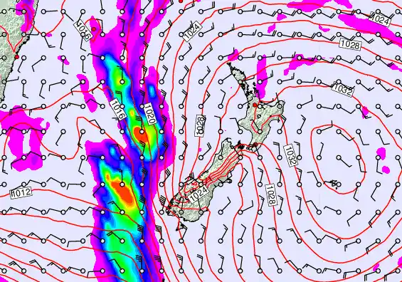New Zealand forecast chart for Tuesday, May 5th, 2026 at 6:00 AM