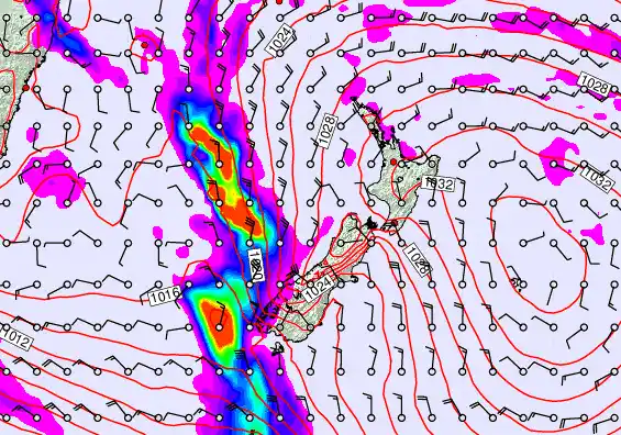 New Zealand forecast chart for Tuesday, May 5th, 2026 at 12:00 PM