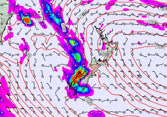 New Zealand forecast chart for Wednesday, May 6th, 2026 at 6:00 AM