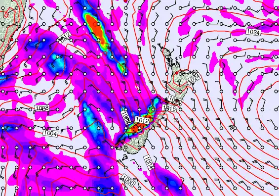 New Zealand forecast chart for Thursday, May 7th, 2026 at 6:00 PM