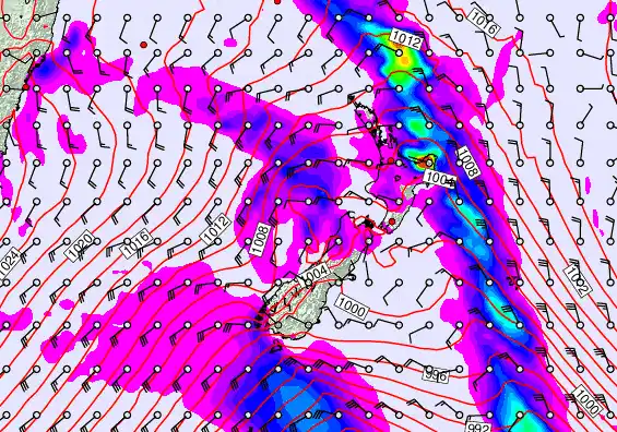 New Zealand forecast chart for Saturday, May 9th, 2026 at 6:00 AM