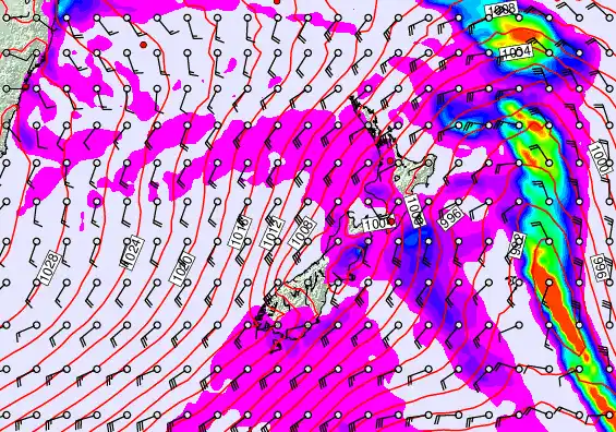 New Zealand forecast chart for Sunday, May 10th, 2026 at 12:00 AM