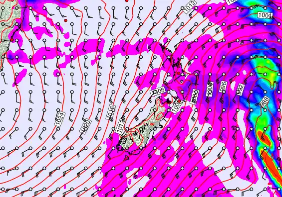 New Zealand forecast chart for Sunday, May 10th, 2026 at 6:00 AM