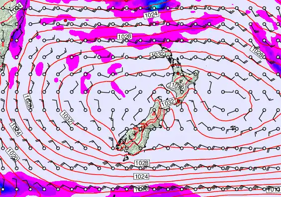 New Zealand forecast chart for Friday, May 1st, 2026 at 6:00 PM