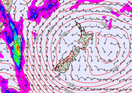New Zealand forecast chart for Monday, May 4th, 2026 at 12:00 PM