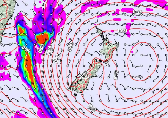 New Zealand forecast chart for Tuesday, May 5th, 2026 at 12:00 AM